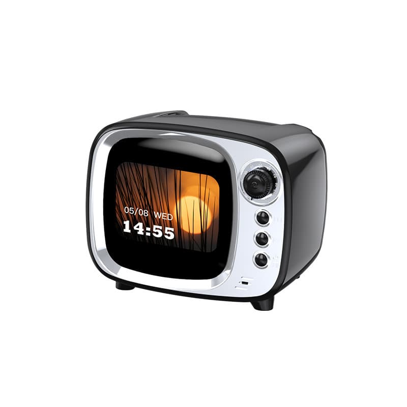Retro TV Bluetooth Speaker with Screen, Wireless Card Radio, Subwoofer, Desktop Computer Small Speaker