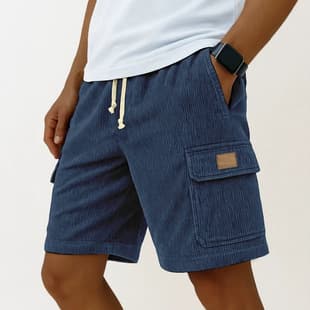 Cross-border Amazon Men's Casual Sports New Men's Striped Versatile Three-dimensional Pocket Men's Drawstring Shorts In Stock