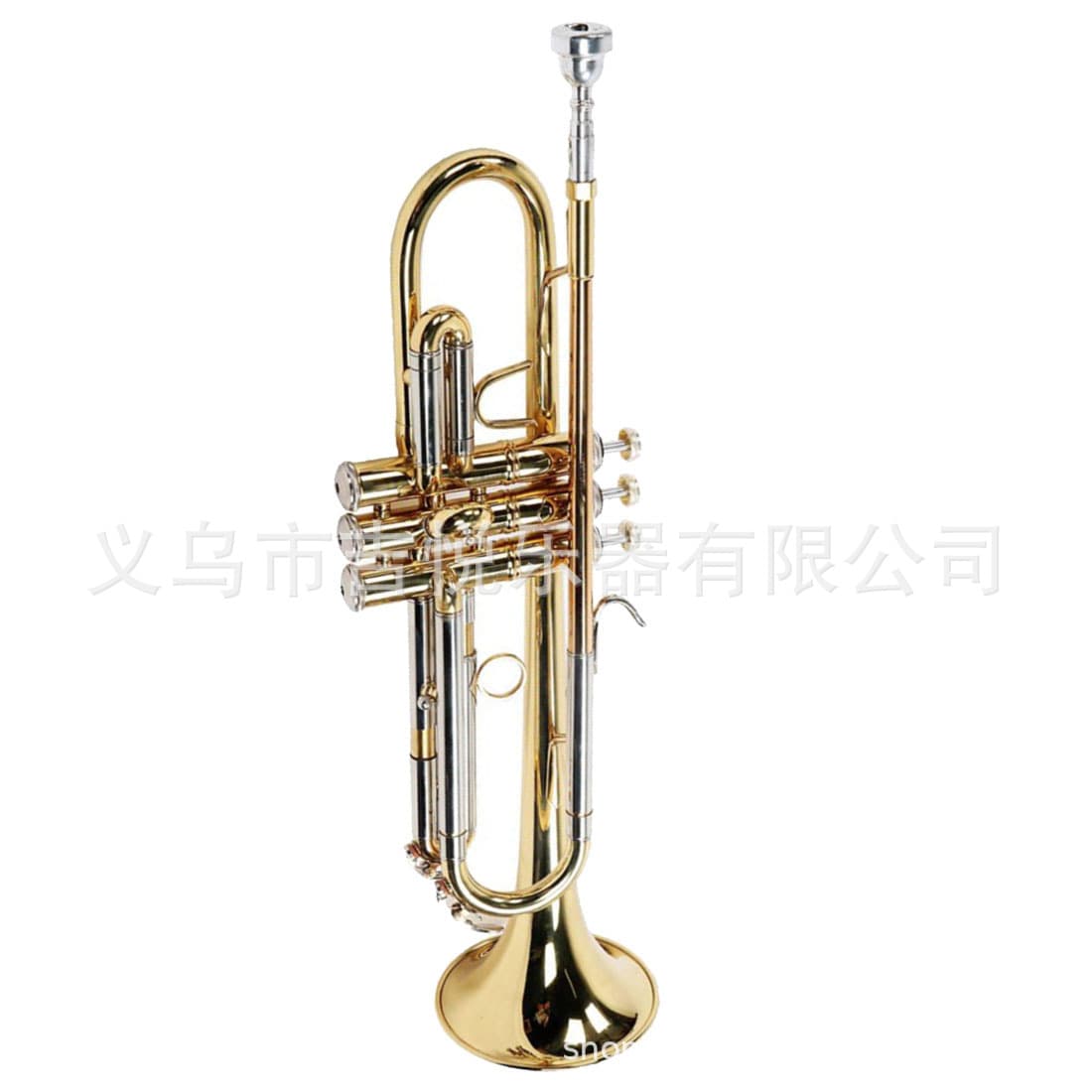 Trumpet Instrument in Bb Key, Professional Grade Examination Performance Trumpet, Gold, Silver, Phosphor Bronze Three-Color Trumpet, Three-Tone Trumpet