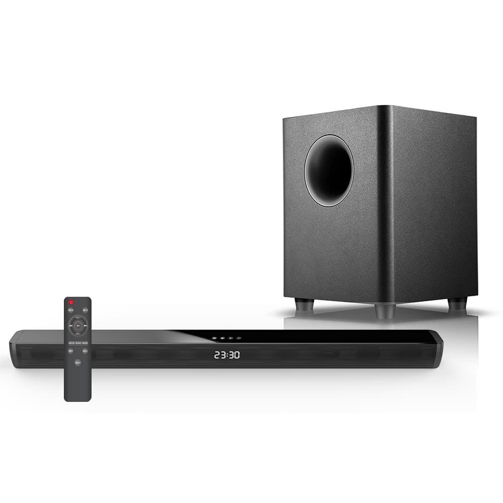 150W Soundbar Home Wall-Mountable TV Audio with 6.5-inch Wired Subwoofer and Bluetooth 5.0