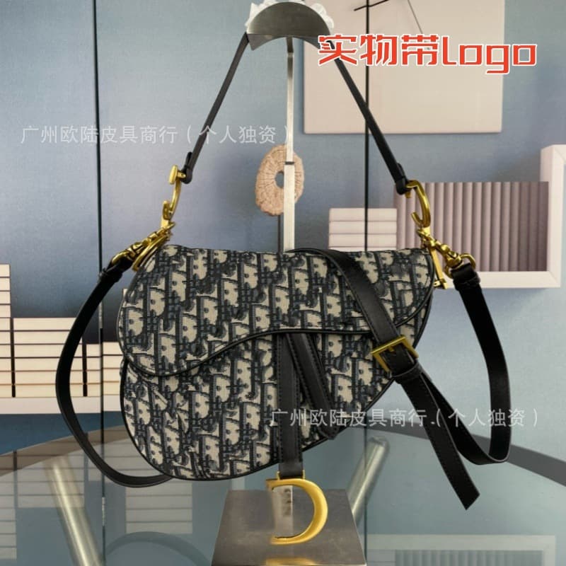 Cross-border New Classic Monogram Full Leather Embroidered Saddle Bag Frosted Shoulder Handbag Crossbody Women's Bag