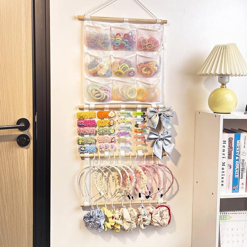 Wall-mounted hair accessory organizer bag, jewelry holder, headband, hair tie, hair clip storage, factory direct