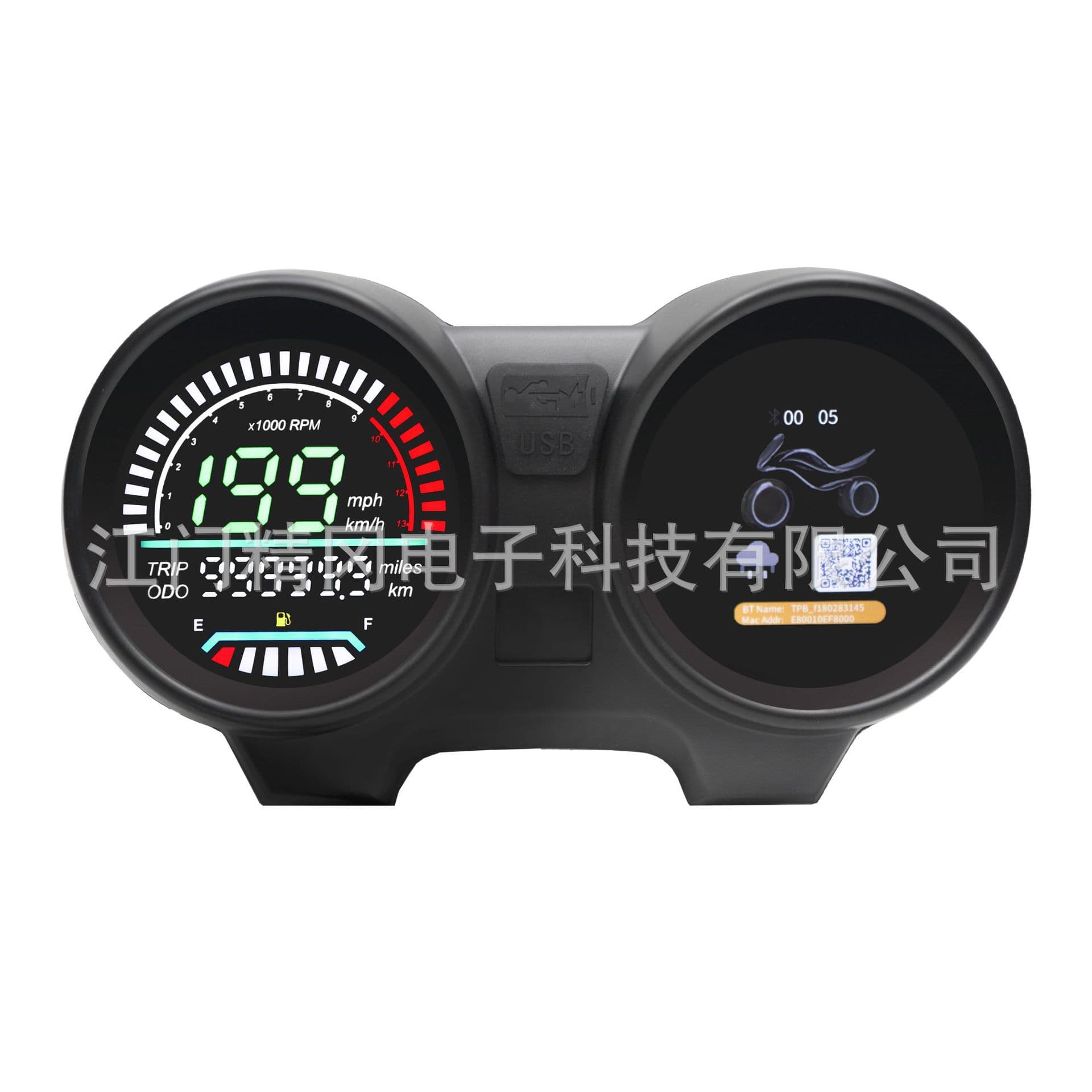 Hot-selling TFT smart instrument panel in Latin America: Titan 150 with navigation, tire pressure monitoring, and information pop-up windows.