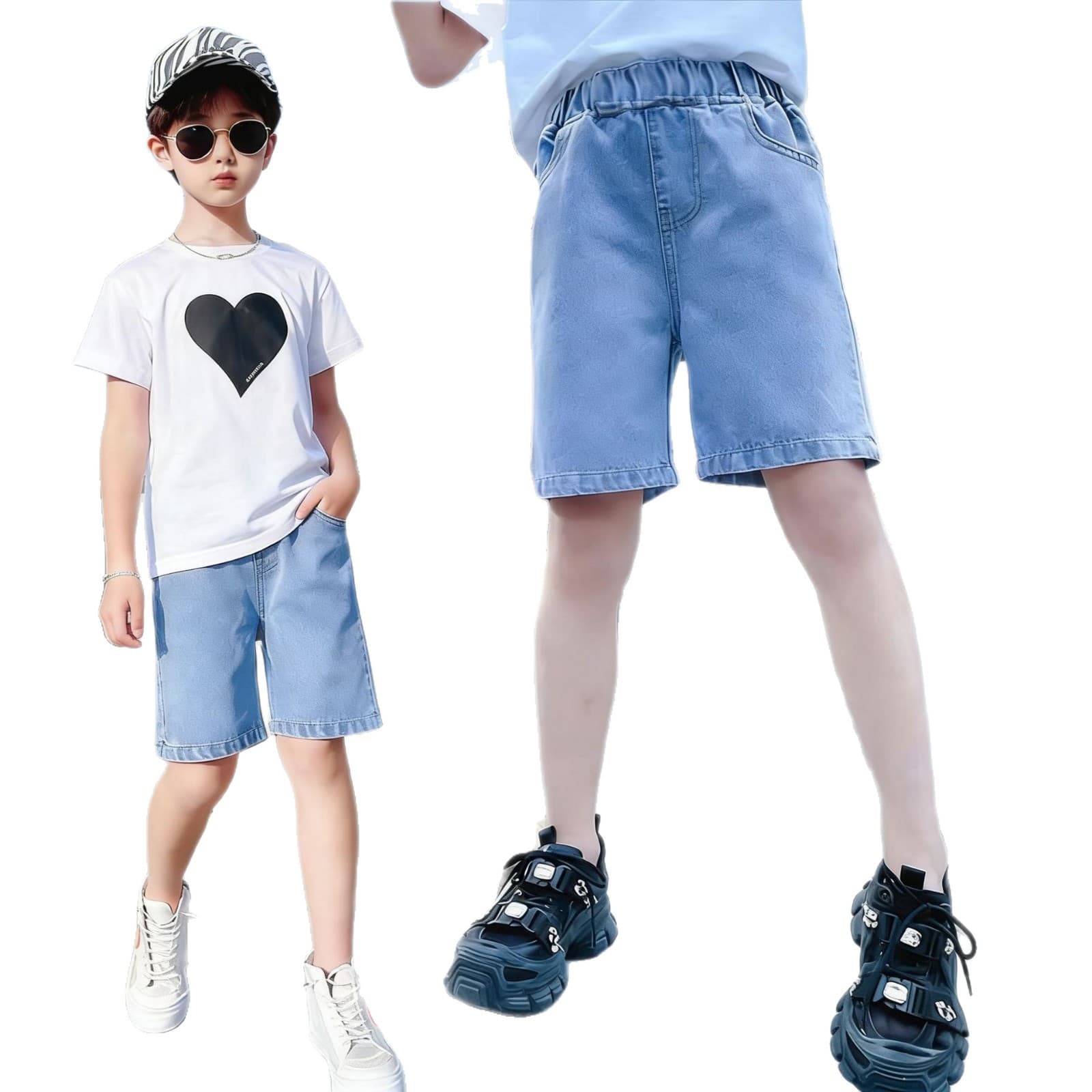 Boys Denim Shorts Summer Thin Style Children's Shorts Kids' Mid-Length Pants for Older Boys Fashion Drop Shipping
