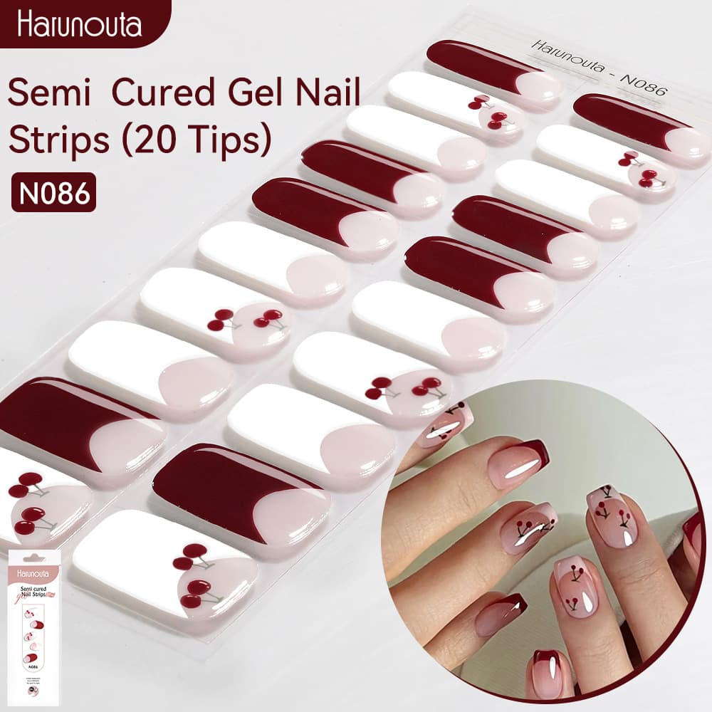 Harunouta Nail Art UV Gel Half-Cured Thermal Therapy Nail Stickers Available in Various Styles And Patterns for Men And Women
