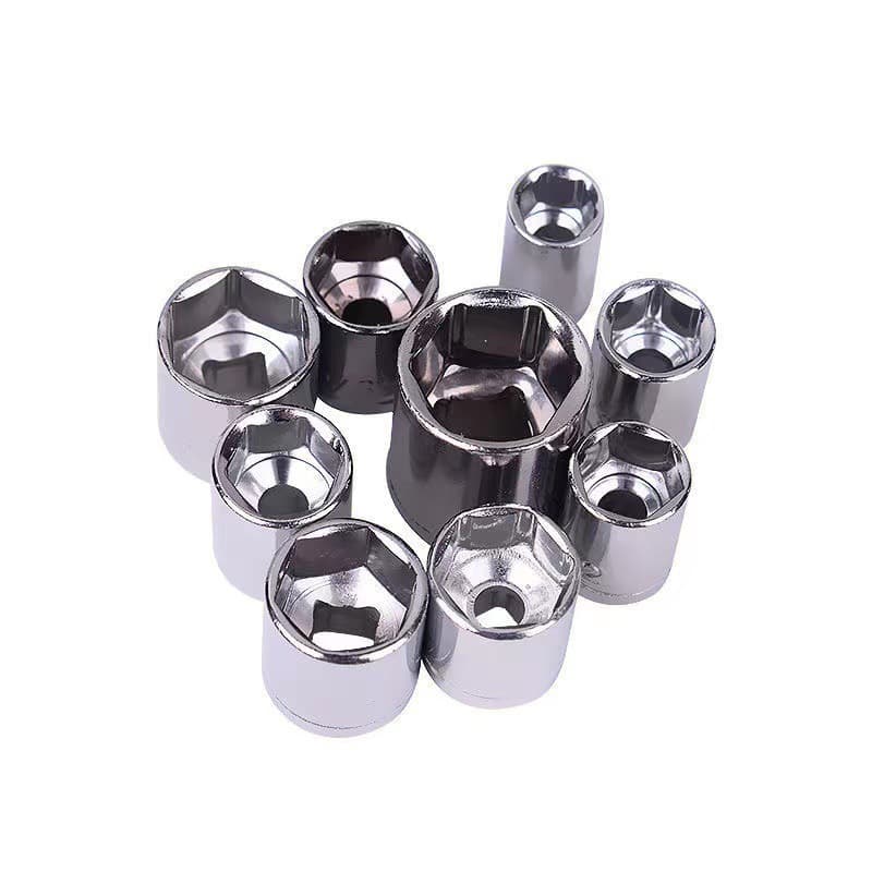 Manufacturer direct supply 1/4 short socket wrench sleeve 4-14mm 6.3mm hardware tool accessories small drive hex socket