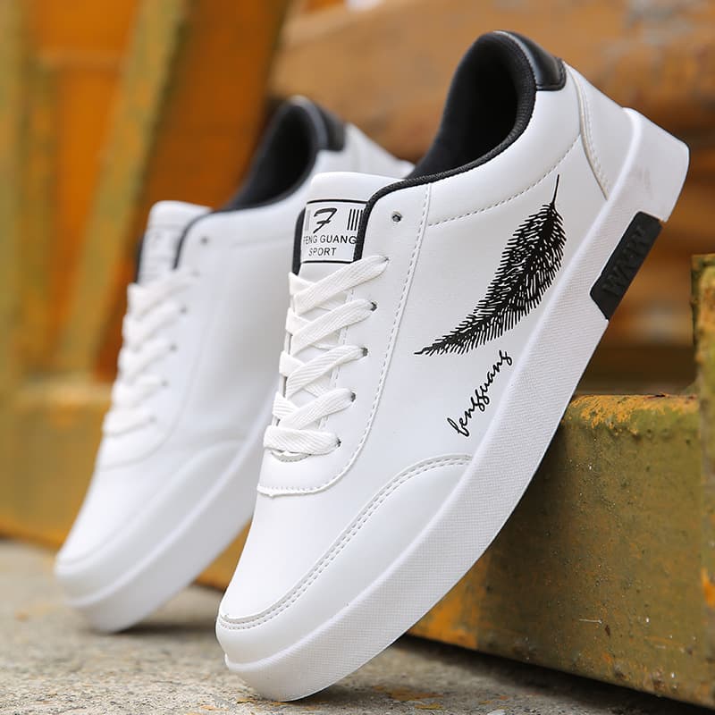 Cross-border High-end Men's Fashion Sneakers White Casual Shoes Breathable Korean Style White Board Shoes Men's Sports