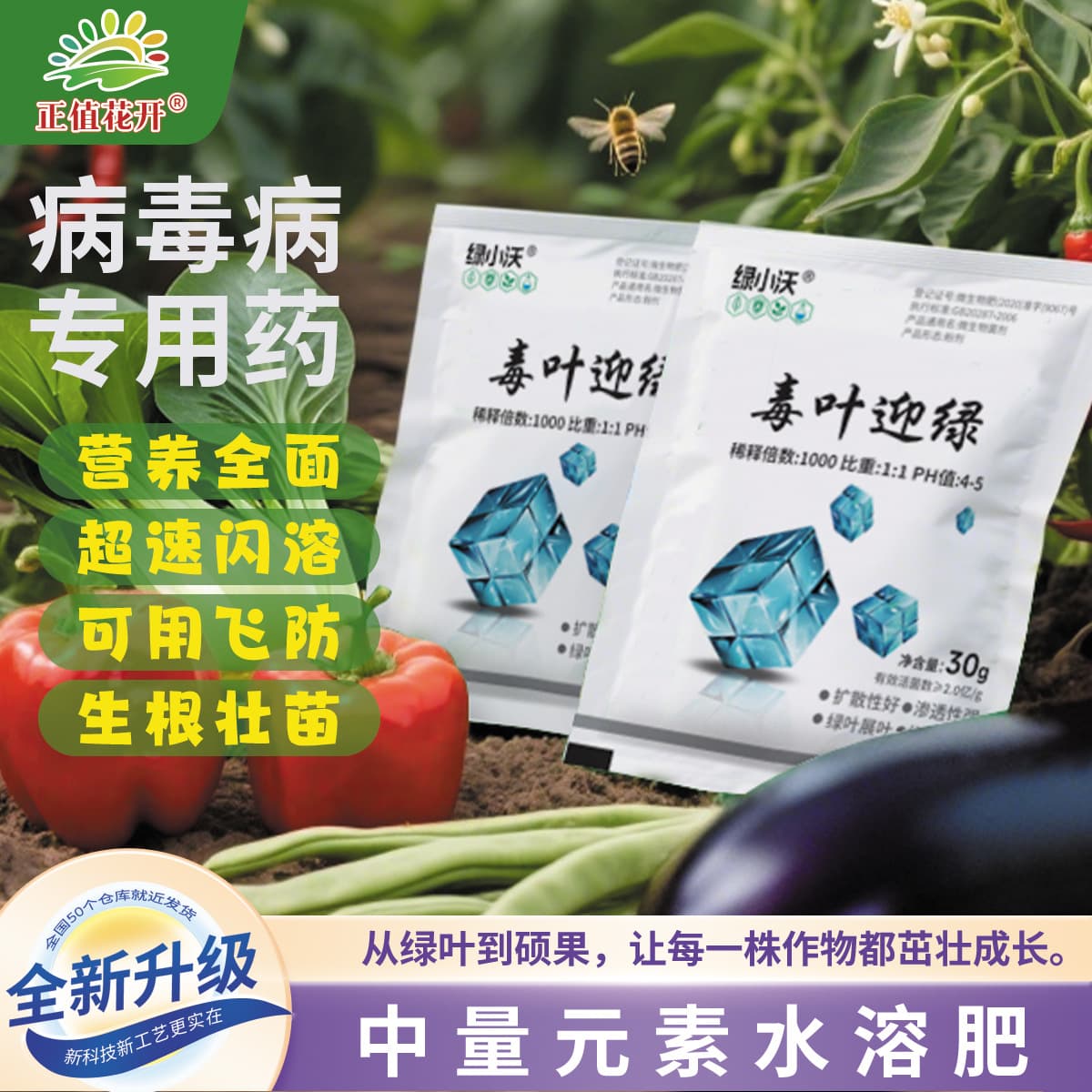 Virus Leaf Green Virus Disease Control Kit for Tomato, Pepper, Cucumber, Grape - Leaf Curl, Yellowing, Defoliation, Small Leaves, Mosaic