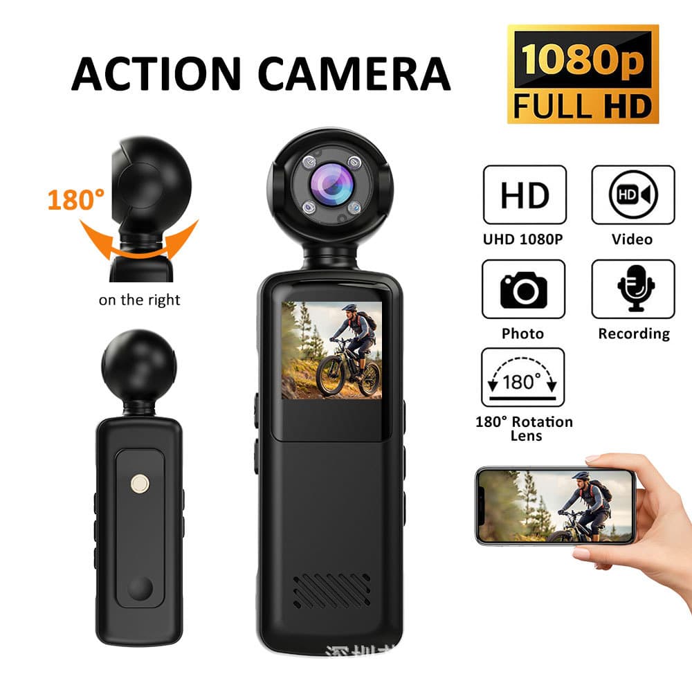 Cross-border New 1080P HD Portable Outdoor Cycling WiFi Camera Night Vision Mini Sports Camera