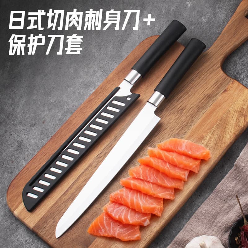 Wholesale Source Steel Ring PP Handle Sashimi Knife Meat Knife Salmon Knife Sushi Knife Chef Knife