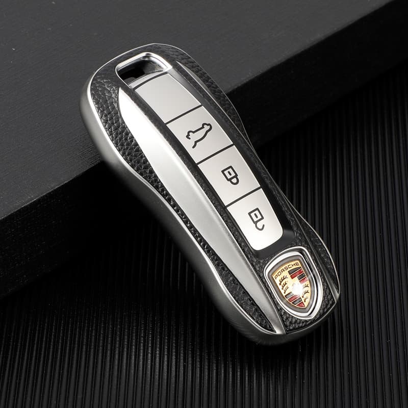 Porsche Car Key Case for Cayenne Macan Panamera Key Cover Leather Texture Key