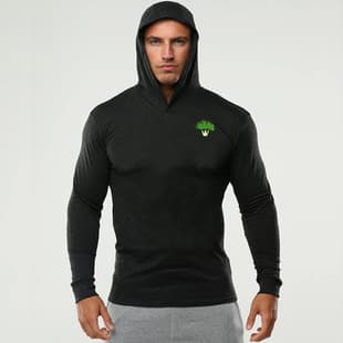 Men's Muscle Fitness Long-Sleeve Hoodie Casual Sports Outdoor Running Training Jacket Trendy Loose Fit