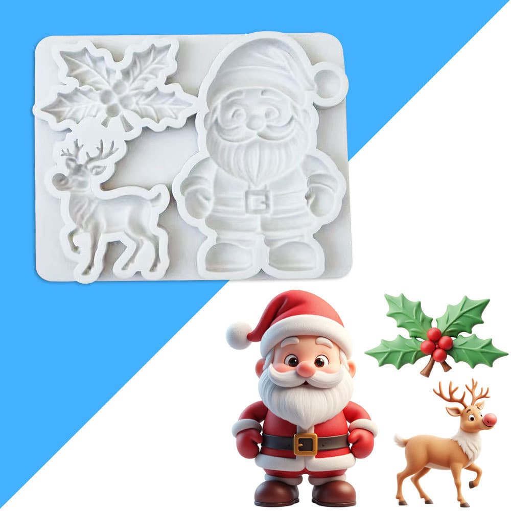 2025 New Christmas Fondant Silicone Mold DIY Santa Claus Chocolate Cake Decoration Baking Mold