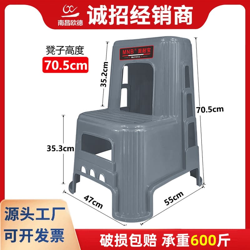 Car Wash Stool, Auto Detailing Shop 2-Step Low Stool, Height-Adjustable Footrest Step, Thickened Plastic Multi-Function Step Stool