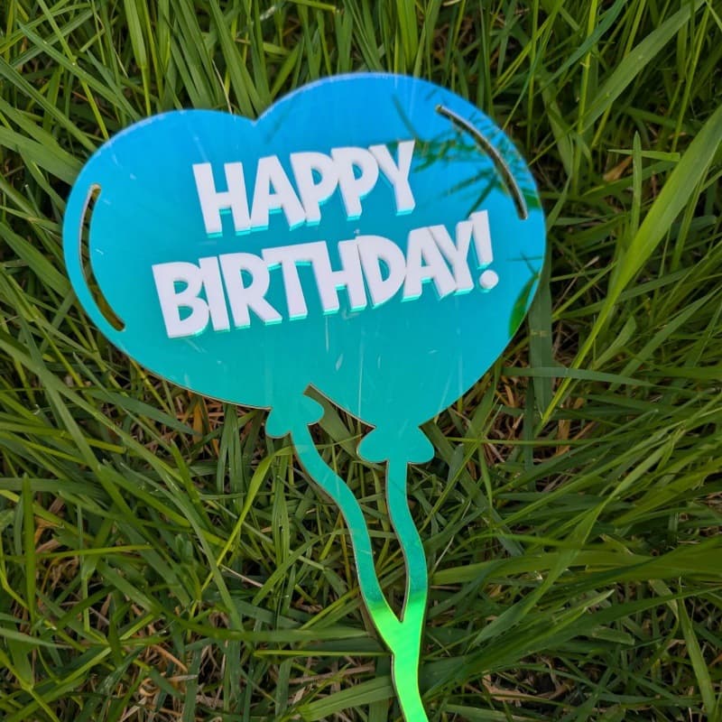Cross-border ins style rainbow balloon children's birthday cake decoration fantasy acrylic cake plug-in party supplies