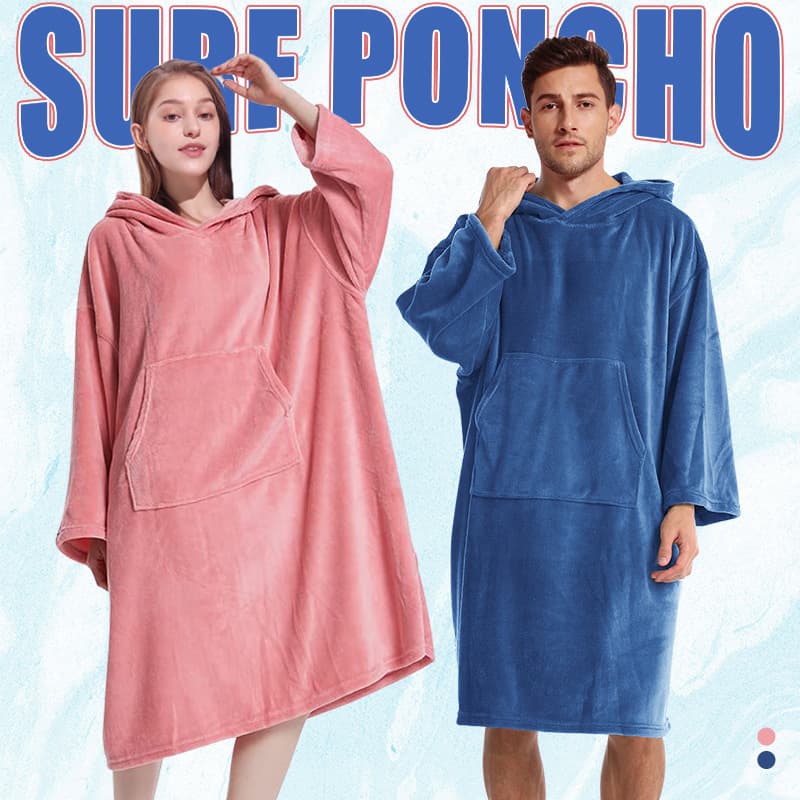 Amazon Thickened Coral Fleece Changing Bathrobe for Swimming and Diving, Thickened and Warm, Adult Unisex Hooded Wearable Bath Towel