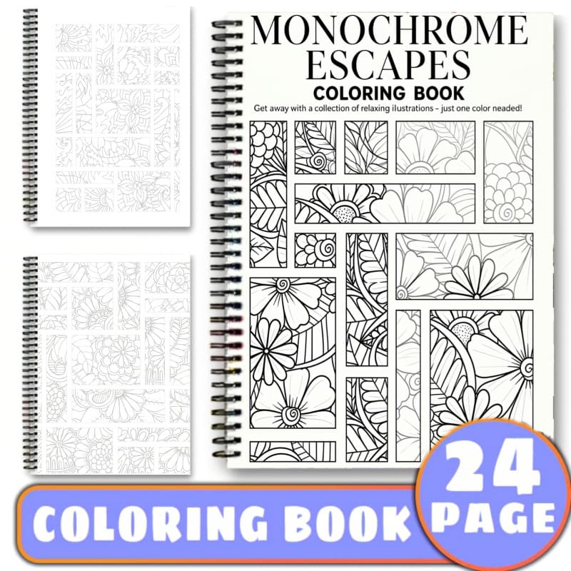 Hot line drawing book A4 single color flower pattern coloring book spiral coil true color graffiti painting and coloring book
