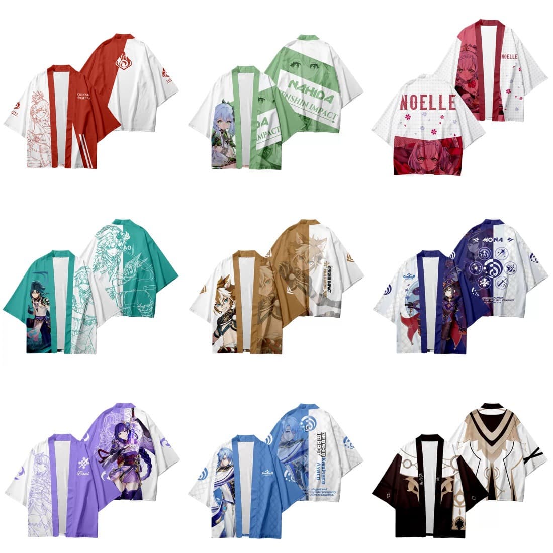 2026 New Cos Genshin Impact Jean Hu Tao Mona Raiden Shogun Anime Summer Haori Cape