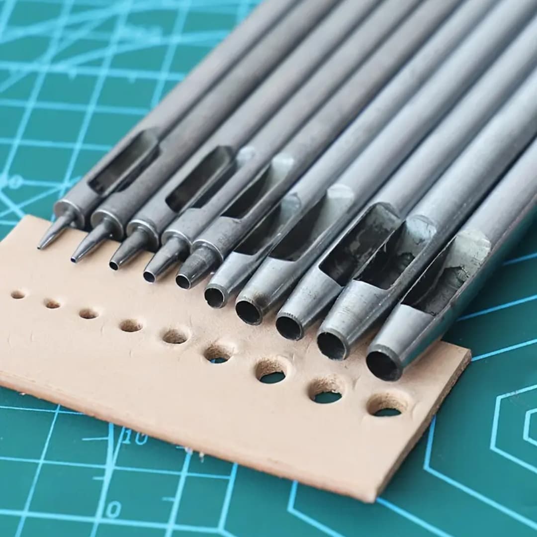 Belt Punch Hole Punch Leather Punch 10-Piece Set Round Punch DIY Leather Tool Belt Punch