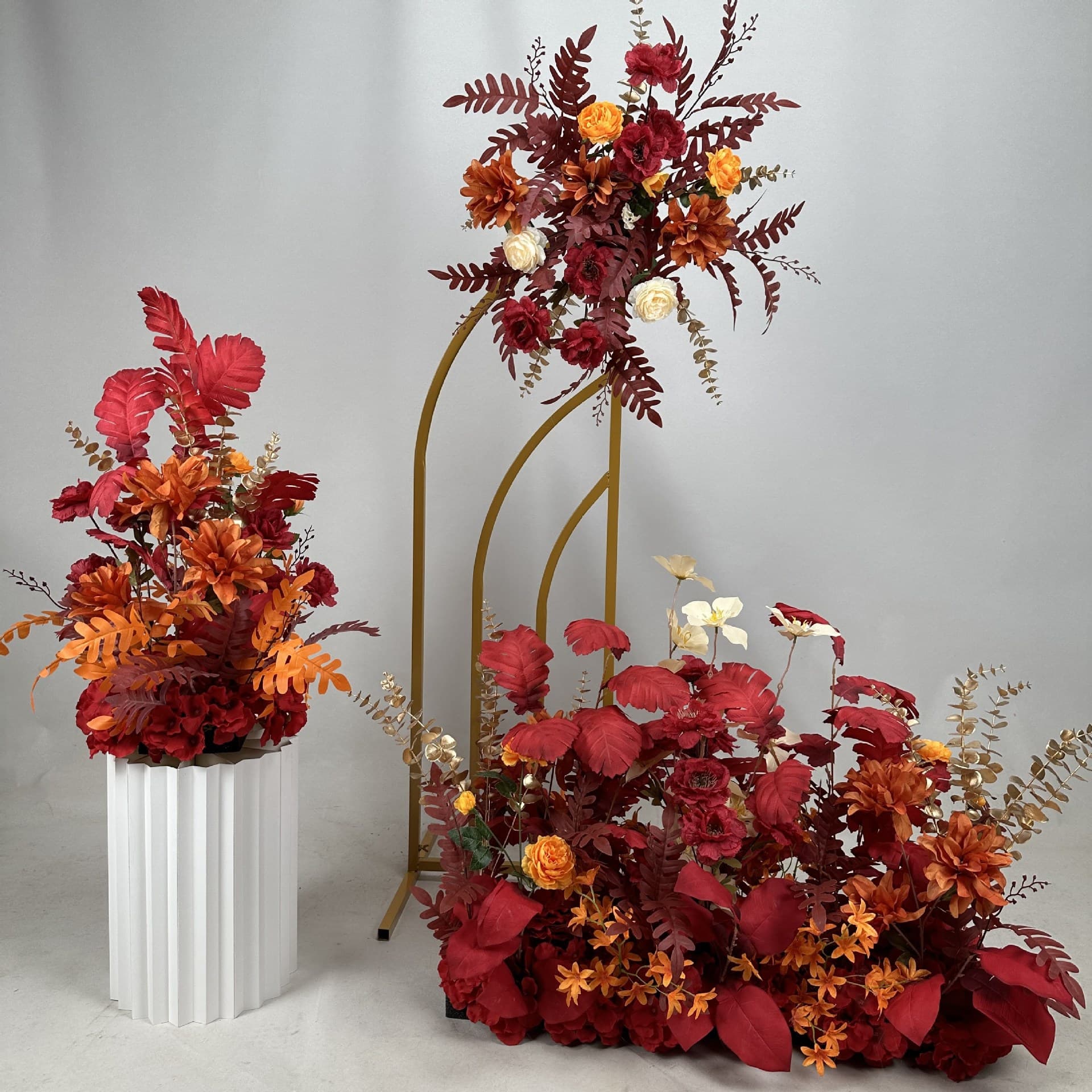 New Wedding Decoration Floor Row Flower Wedding Stage Road Guide Flower Hotel Window Welcome Row Floral Art