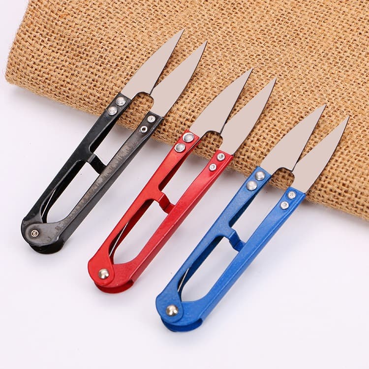 Household u-shaped scissors carbon steel small scissors thread cutting hand scissors cross stitch tailor embroidery scissors sewing anti-rust
