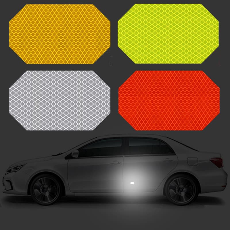 Cool Car Tail Super Reflective Warning Sticker Night Driving Safety Warning Strip Personalized Rectangular Geometric Pattern