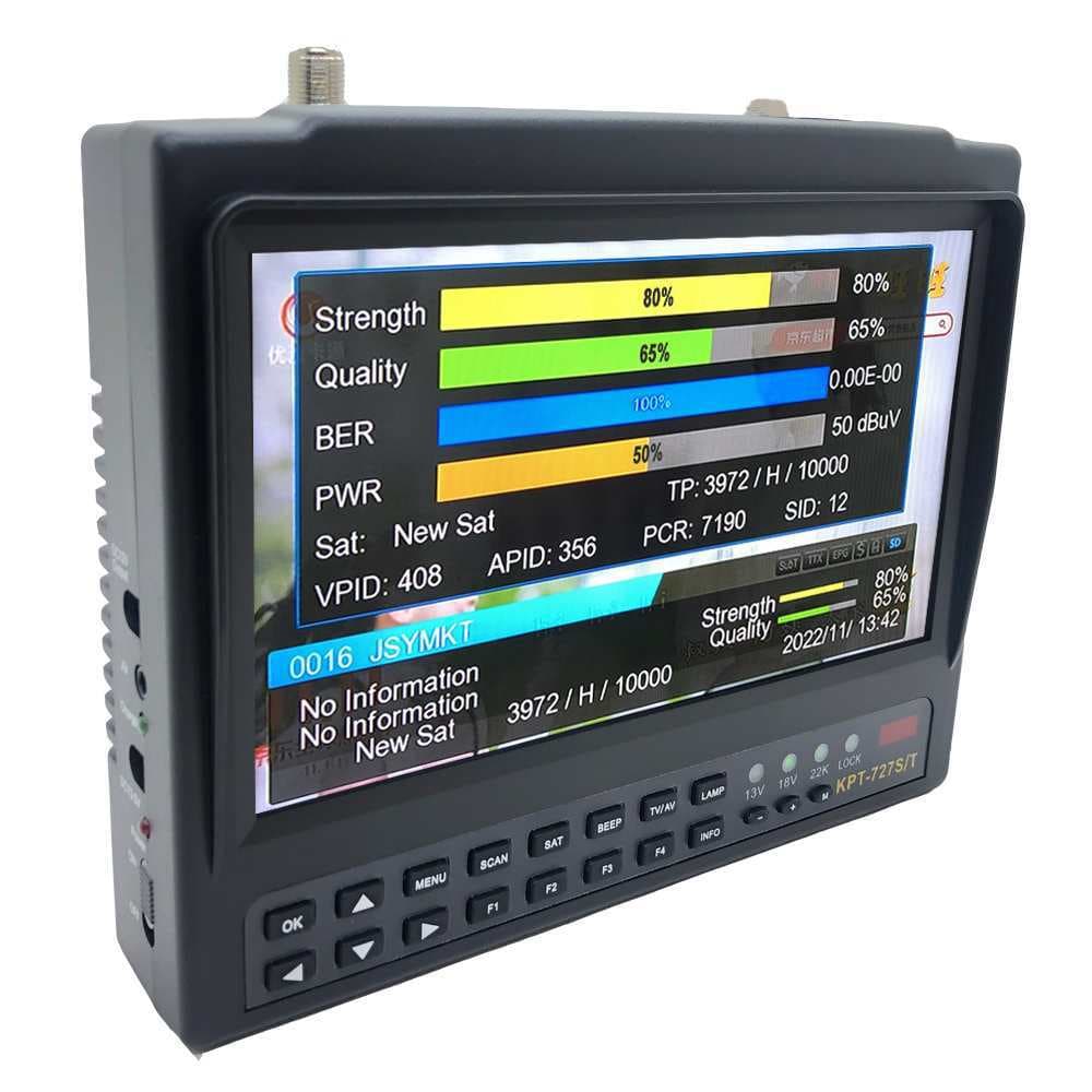 7-inch Portable HD Combo Satellite Finder (S2) & Domestic Terrestrial HD (T) & HD Display KPT-727S/T