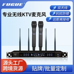 Custom Wireless Microphone Anti-Howling Karaoke Mic KTV Performance One-to-Two Cardioid Supercardioid