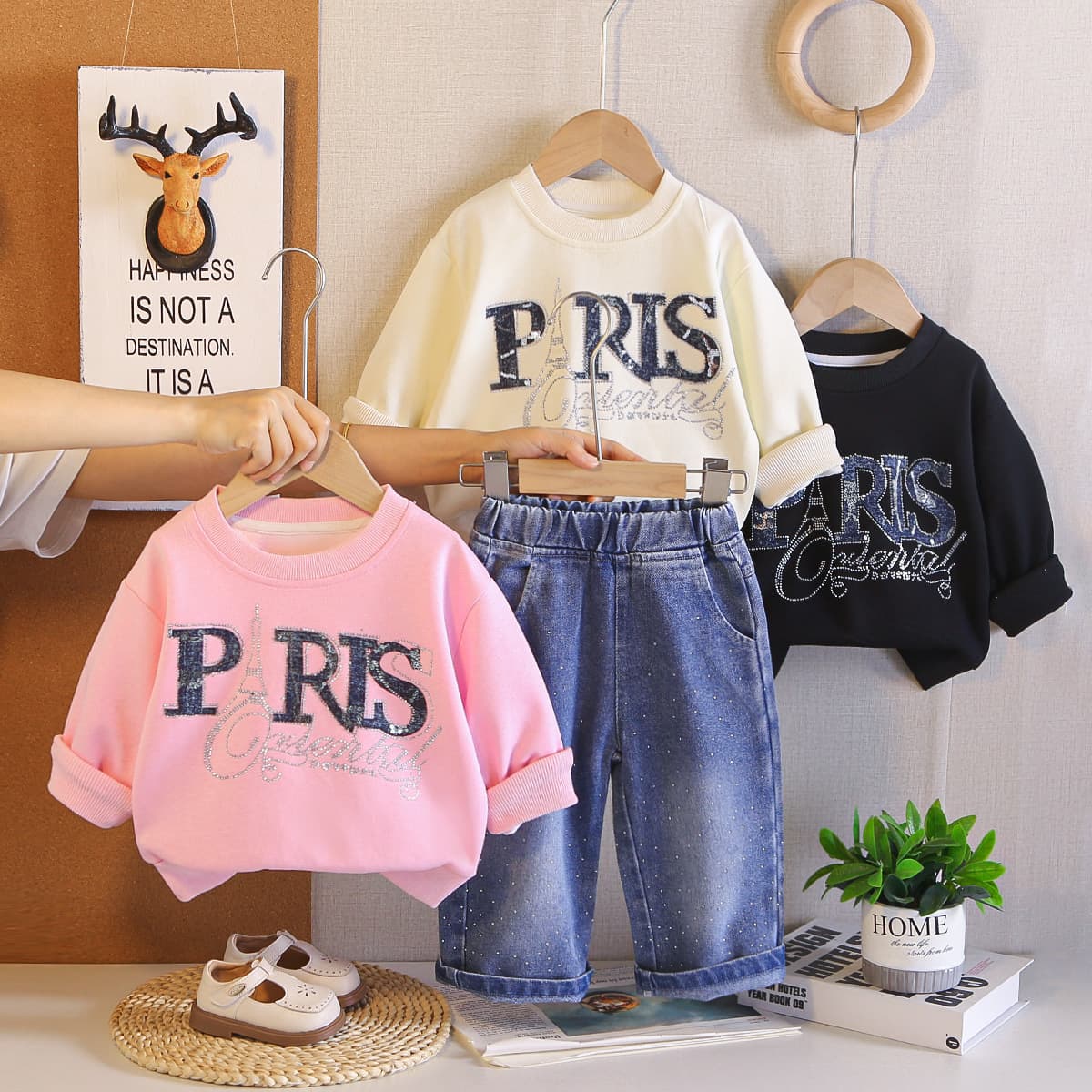 Girls' Early Autumn Outfit Set 2026 New Fashionable Baby Girl Versatile Clothes Spring Autumn Children's Sweatshirt Two-Piece Set