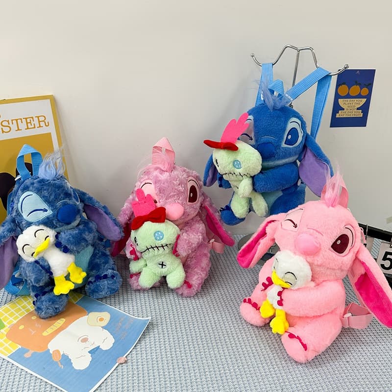 Cartoon Stitch backpack plush toy bag doll cute children's doll bag gift bag foreign trade