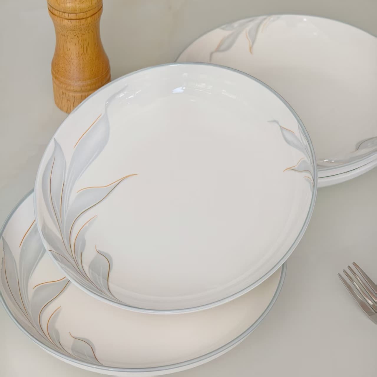 Underglaze Color Craft High Color Value Household Ceramic Tableware Dinner Plate Disc Small Fresh Household Dish Fruit Plate Soup Plate