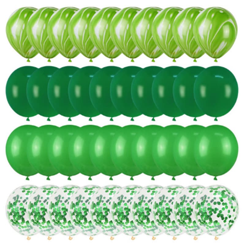 Cross-border 40-piece green balloon game jungle animal birthday decoration children's Amazon Christmas balloon set
