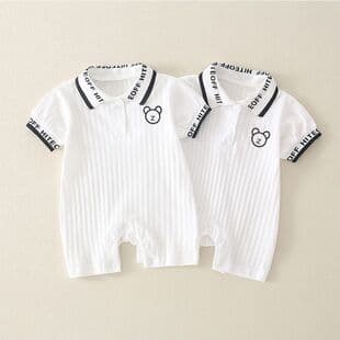 Baby Summer Clothes, Super Cute Thin Summer Bodysuit for Boys, Newborn Trendy Full Moon Romper