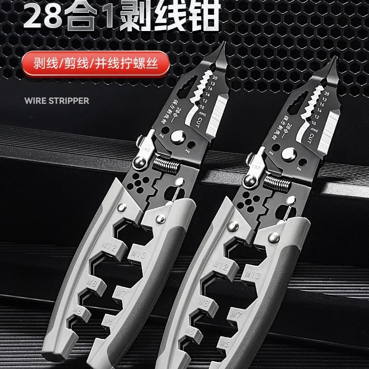 New Wire Stripper Pliers Electrician Professional Multi-Function Pliers Cable Stripping Wire Peeling Crimping Winding Cutting Pliers