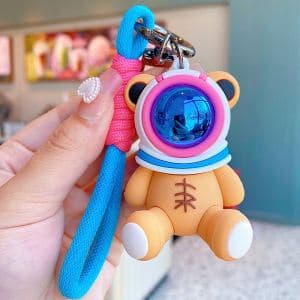 Astronaut Colorful Bear Keychain Trendy Fashion Cartoon Cute Car Keychain Couple Accessories Bag Pendant