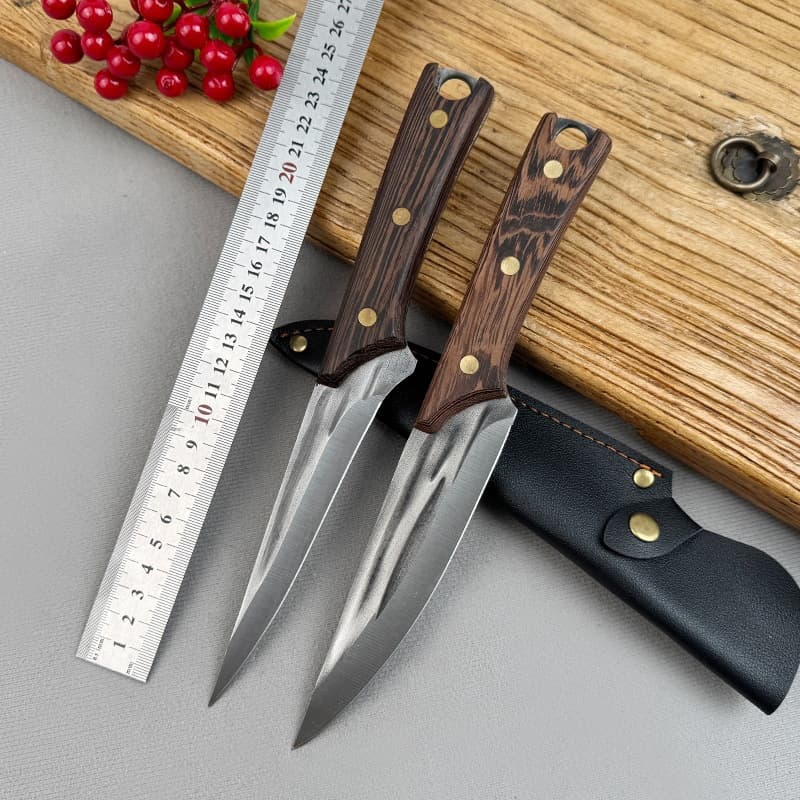 Forged Boning Knife Kitchen Knife Forged Pig Slaughtering Special Knife Bloodletting Pointed Knife Butcher Commercial Pig Cattle Sheep Splitting Knife