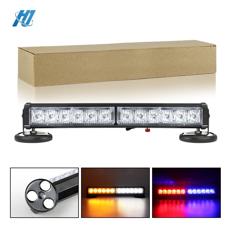 Rechargeable Light Bar, High-Power Strobe Light for Car, Ultra-Bright Grille Warning Light 6LED Flashing, Magnetic Roof Light
