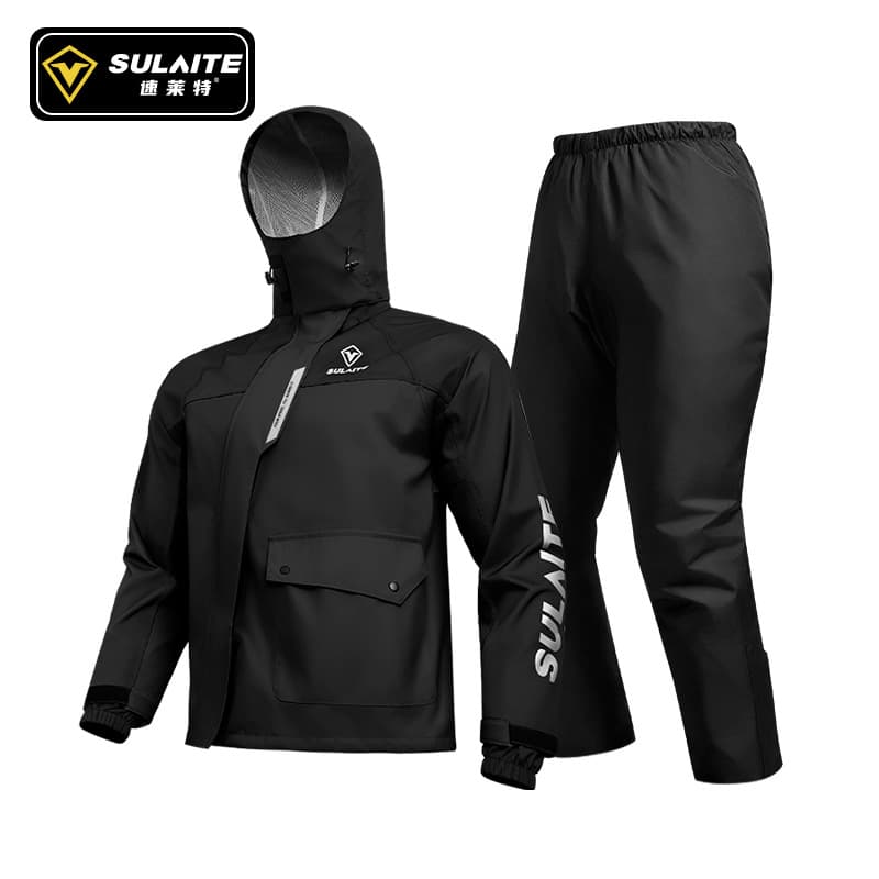 Sulaite Motorcycle Riding Raincoat Motorcycle Travel Split-Type Raincoat Set with Shoe Covers for Riders