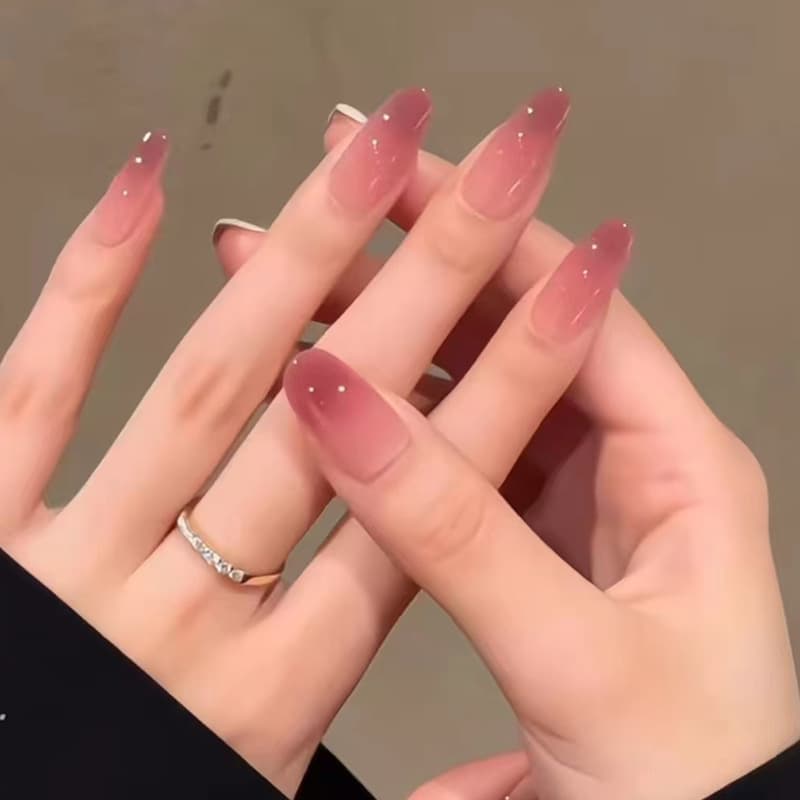 Export Minimalist Ombre Press-On Nails Gradient Removable Fake Nail Tips Almond 24pcs