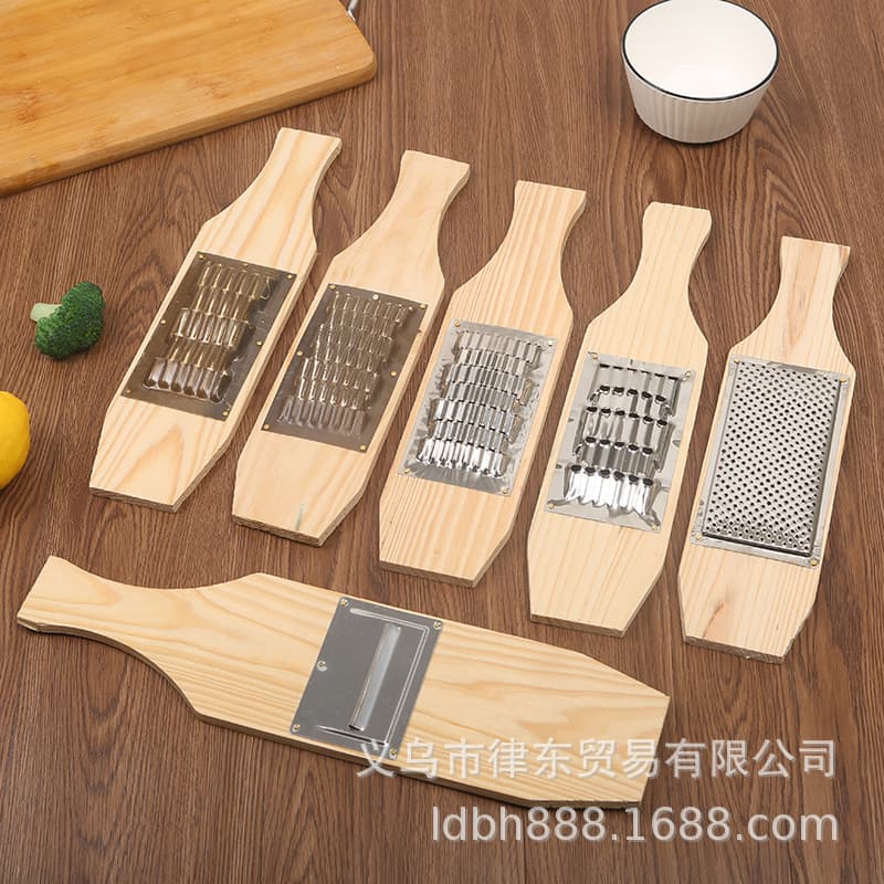 Household multi-functional stainless steel copper sheet radish and potato grinder, large and small pine board radish grinder and grinder