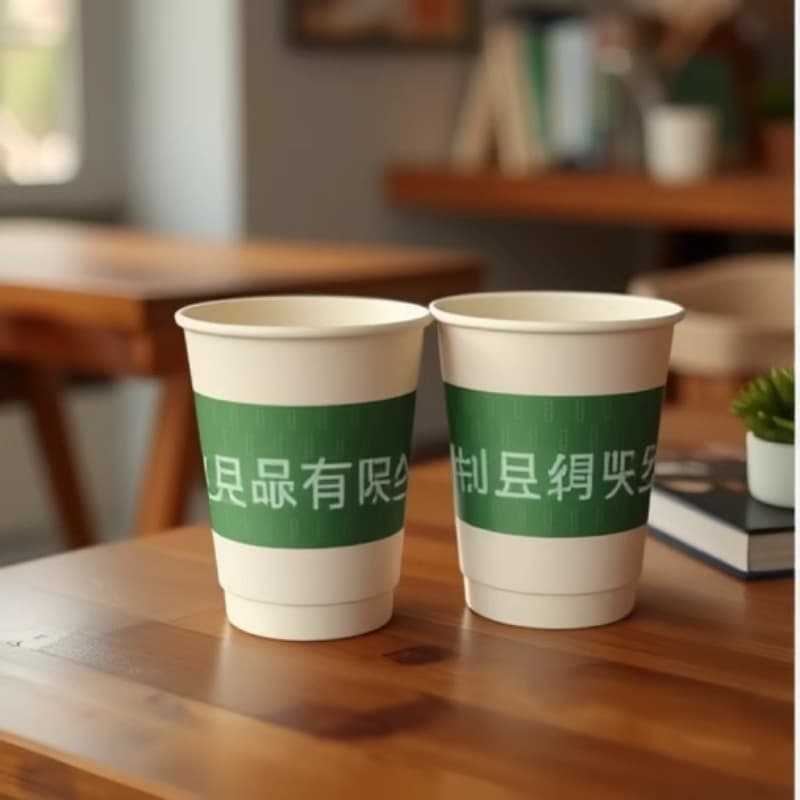European 8 oz Insulated Paper Cup Custom, Thick Double-Wall Cup, Coffee Cup