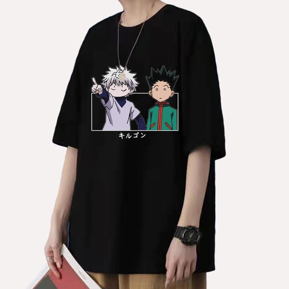 Killua Tshirt Gon shirts  Cotton Graphic T-shirt Korean Fash