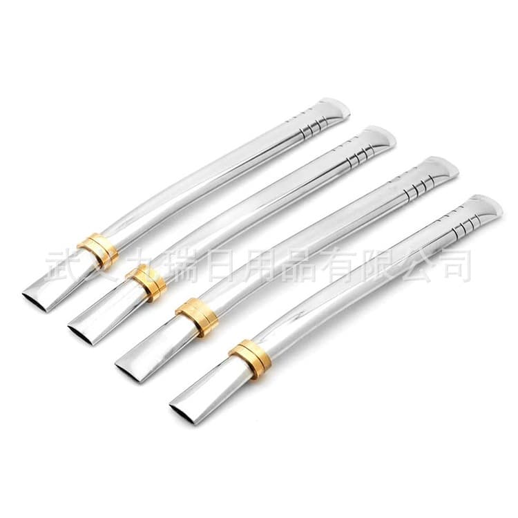 Cross-border wholesale mate cup companion water cup accessories mate tea flat straw 304 stainless steel YERBA holly