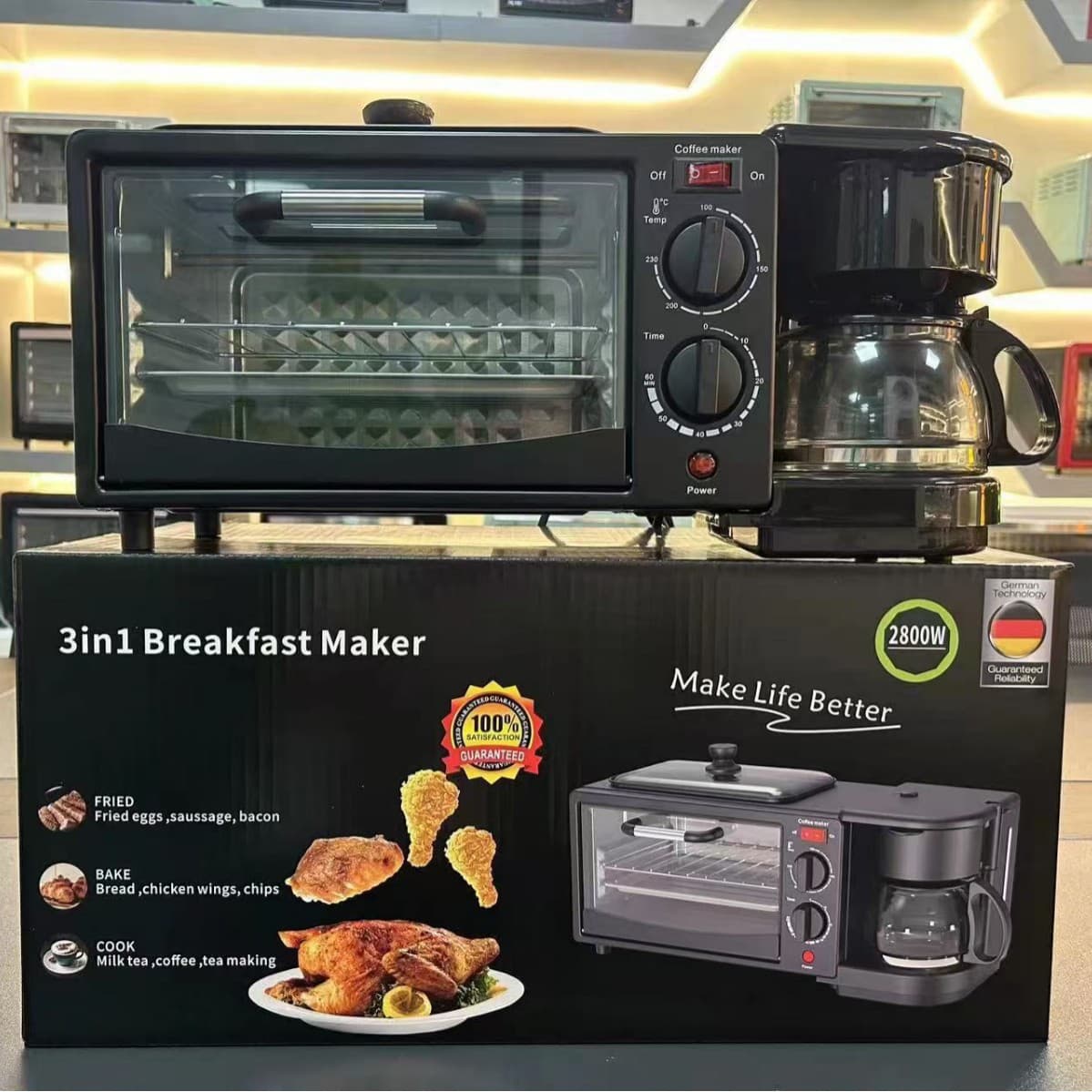Cross-border 3-in-1 Multi-functional Home US Standard 110V220V Breakfast Machine Toaster Mini Oven Wholesale for Export