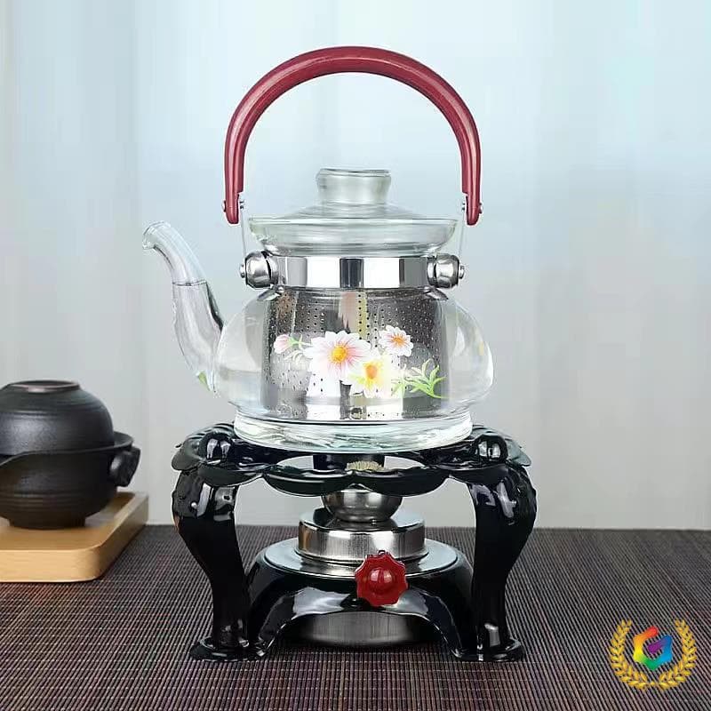 ✅ Portable alcohol stove, hot pot, tea maker, outdoor and home use, glass flask, alcohol lamp, wine stove