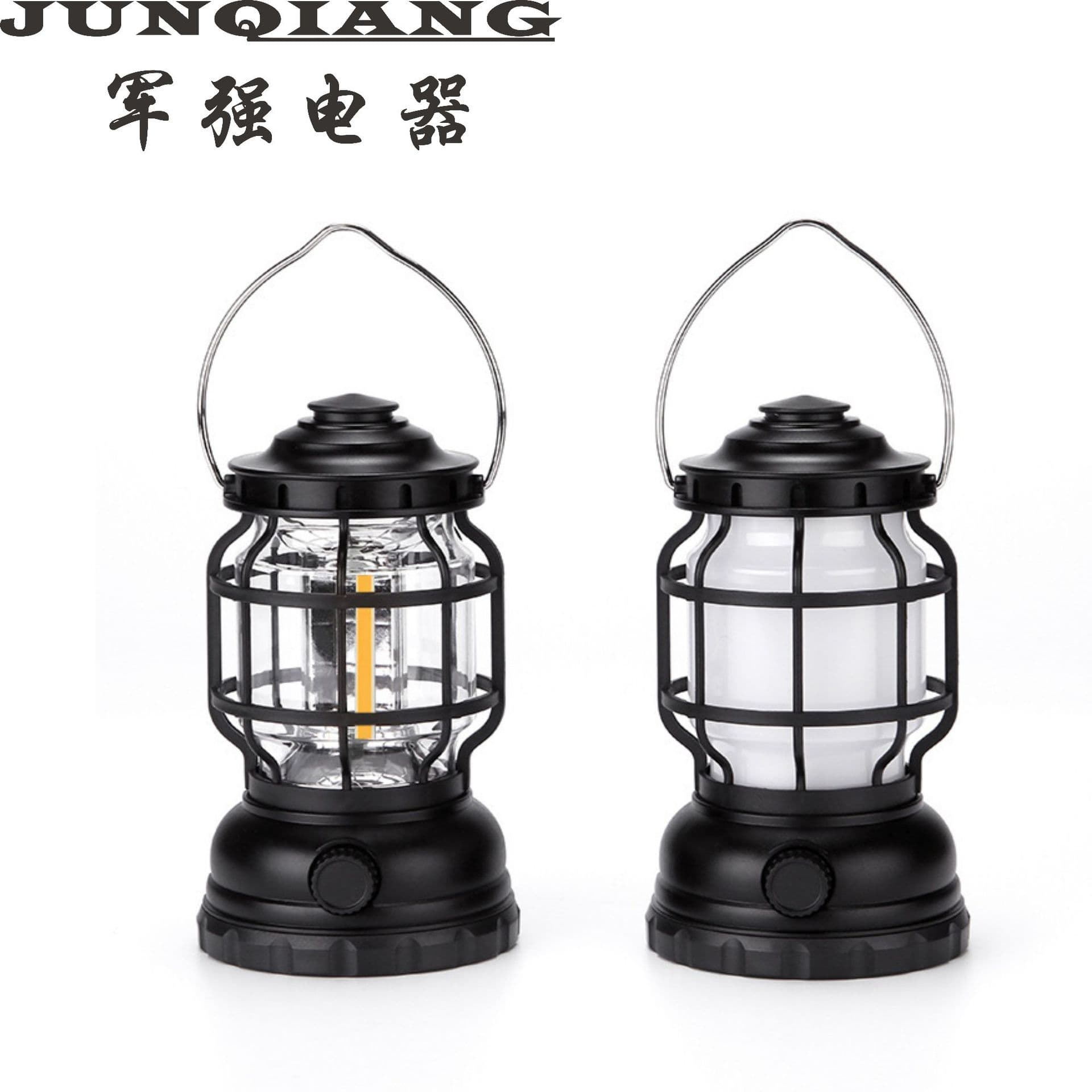 Cross-border Outdoor Horse Lantern Waterproof Lighting COB Tent Lamp Landscape Light Rechargeable Retro LED Camping Flame Light