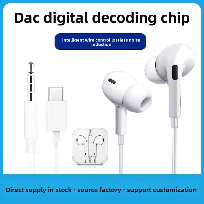 Hot Sales Type-C to 3.5mm Earphone Wired Headphone Headset