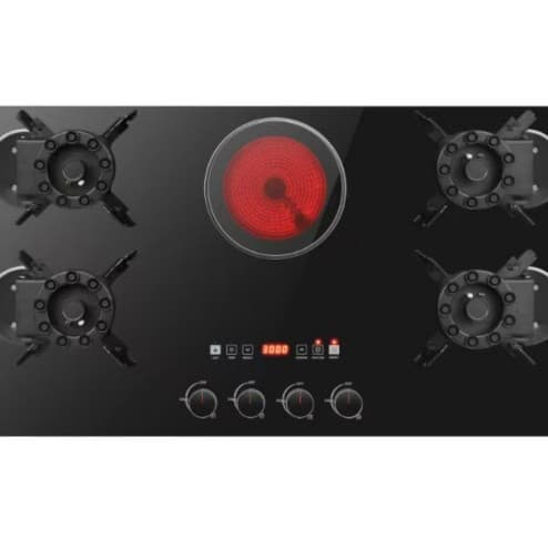 5-Burner Multi-Head Stove 4 Gas 1 Electric Flip-Top Gas Stove 45-Head Magic Disc Nine 9-Burner Chamber Strong Fire Factory Direct 1-Piece Drop Shipping