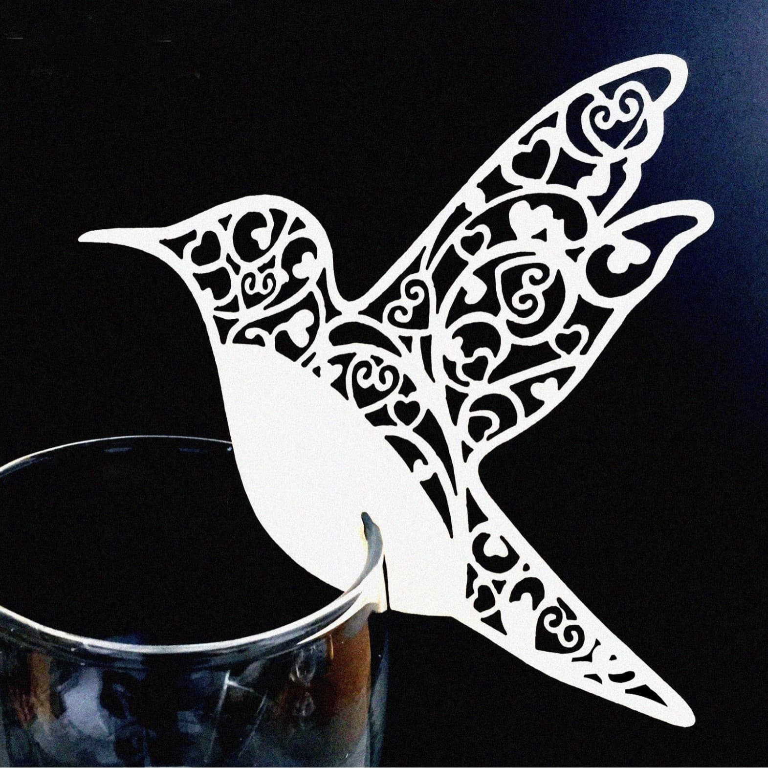 Amazon Wedding White Bird Place Card Hollow Paper Cup Card Wine Glass Decoration Wish Card Ready Stock Wholesale