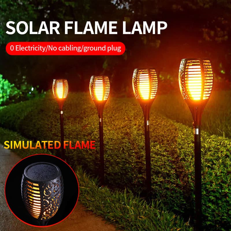 Lawn solar flame lights ground lamp outdoor decoration Solar flame lights